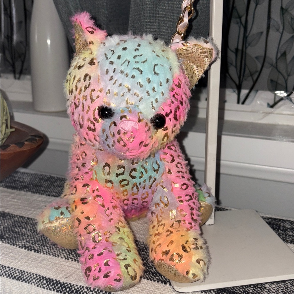 Colorful Leopard Print Plush Toy bag
